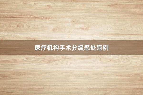 医疗机构手术分级惩处范例