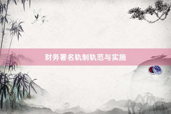 财务署名轨制轨范与实施